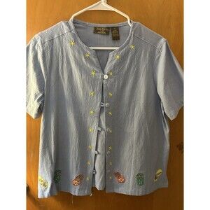 Jane Ashley cotton top unique design size Petite large